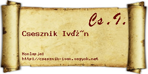 Csesznik Iván névjegykártya